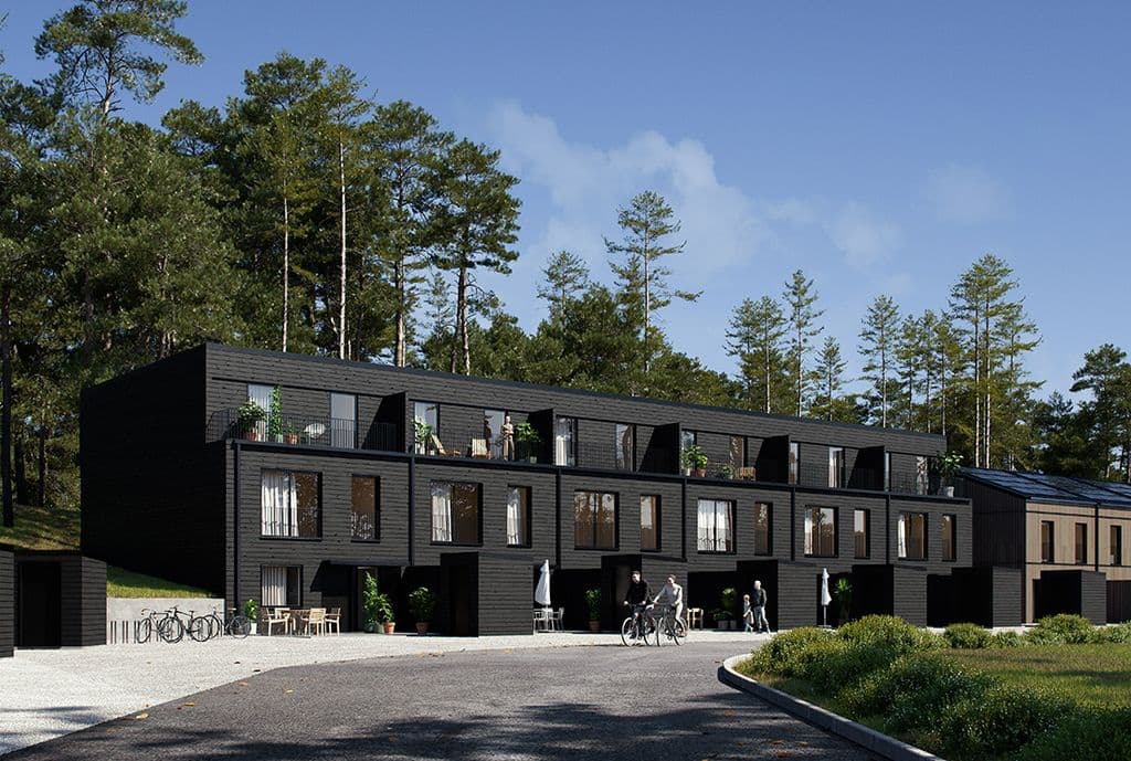 Brf Kulissen i Björkalund – radhus i tre plan med balkong