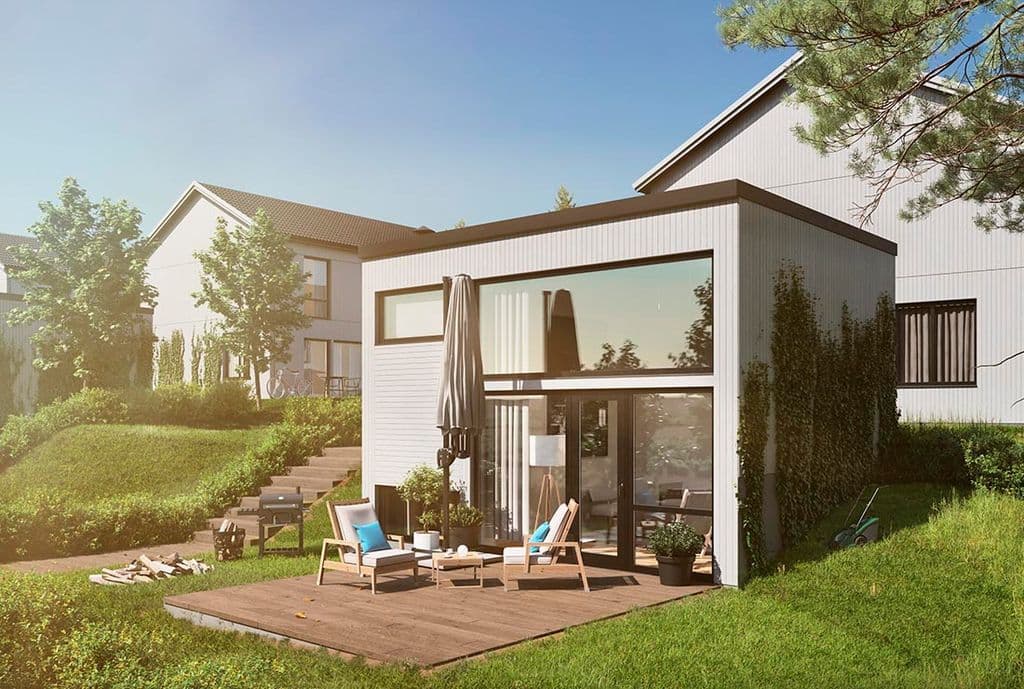 Hängbjörk – studiohus i två plan med suterräng