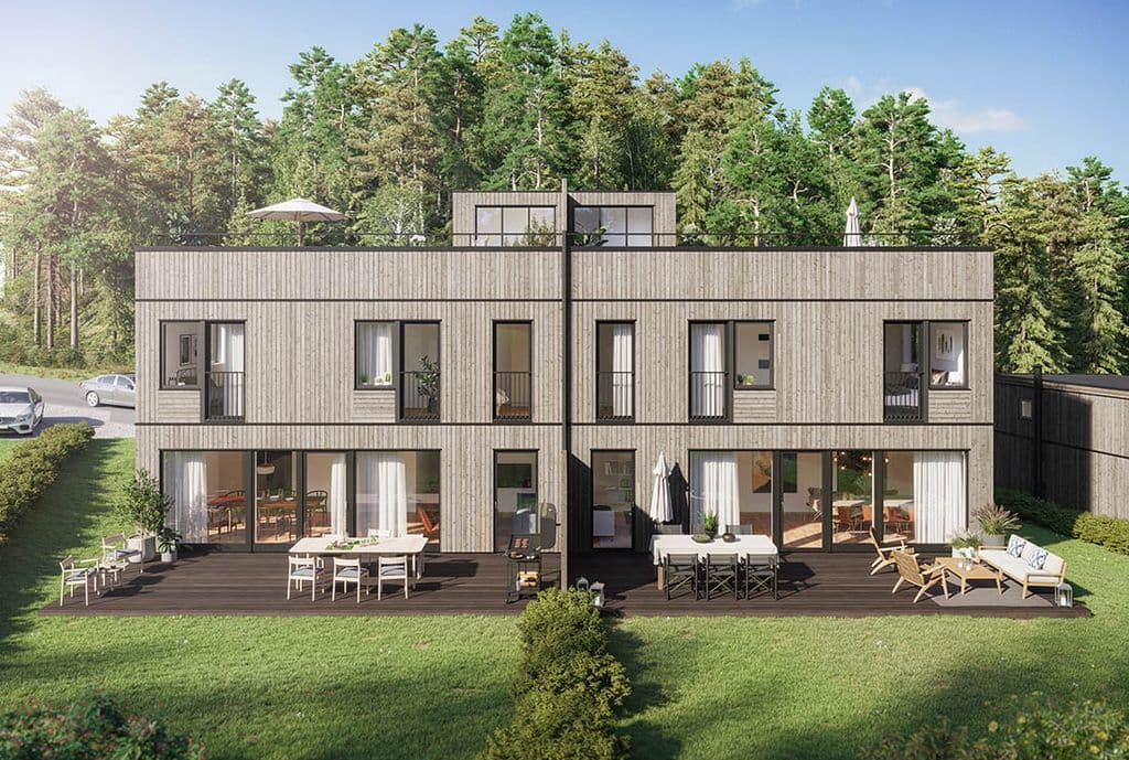 Hustyp V1 – Parhus i två plan med takterrass